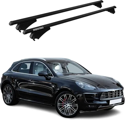 Vista 11 de OMAC Portaequipajes con cerradura para Porsche Macan 2015-2025, color negro, antirrobo, para viajes, kayak, canoa, surf, esquí, snowboard, camping