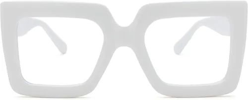 Vista 8 de Gafas de luz azul de gran tamaño para mujer, marco cuadrado grueso, elegantes gafas sin receta