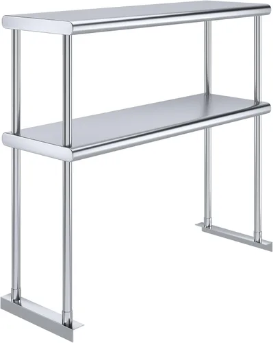 Vista 19 de AmGood Estante doble de acero inoxidable NSF - Muchos (24" de largo x 12" de profundidad)