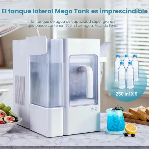 Vista 6 de Gevi Adella Nugget - Máquina de hielo con tanque de agua lateral de 1 galón