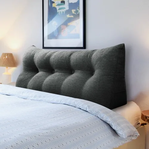 Vista 15 de Almohada pequeña de cuña para cabecero, almohada de lectura para sentarse en la cama, respaldo de adulto, almohada triangular de refuerzo para sofá
