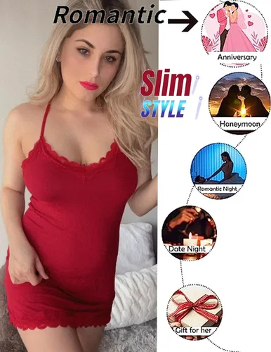 Vista 3 de Avidlove Lencería sexy para mujer, ropa de dormir, camisón, babydoll, lencería de algodón