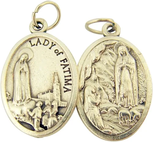 Vista 6 de Catholic Patron Saint Medals Base en tono plateado, 1 pulgada, juego de 2