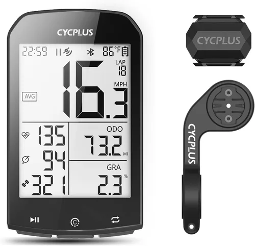 Vista 9 de CYCPLUS Computadora GPS inalámbrica para bicicleta, computadora de ciclismo GPS con Bluetooth/ANT+, velocímetro de bicicleta con pantalla LCD de 2.9