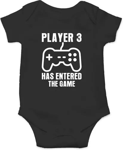 Vista 3 de Crazy Bros Tee's Player 3 Has Entered the Game - Body para bebé, divertido traje de niño para bebé, lindo unisex y cómodo humor