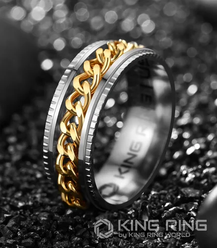 Vista 2 de King Ring Anillos Super Spinner de 0.315 in Segunda edición de anillos de acero inoxidable premium para hombres y mujeres Diseñado en Estados