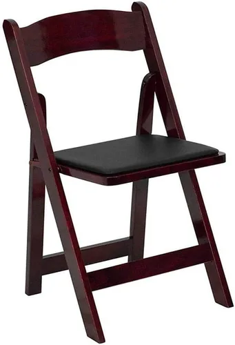 Vista 15 de HERCULES™ silla plegable de madera blanca, con asiento acolchado, Vidrio, Negro