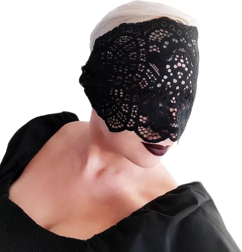 Vista 6 de Máscaras de encaje negro de cara completa para mujeres Colección de máscaras de encaje hechas a mano