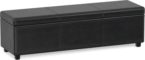 Vista 12 de SIMPLIHOME Avalon 48" Wide Fabric Storage Ottoman in Alabaster Ivory
