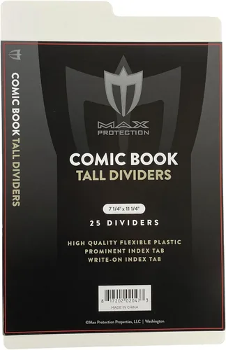 Vista 6 de Max Protection Separadores de cómics con pestañas, calidad de archivo de plástico de 30 puntos para almacenamiento de cómics, pestañas de índice