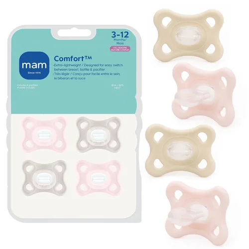 Vista 14 de MAM Comfort - Chupete para bebé de 0 a 3 meses, ligero, de silicona de una Zafiro azul/mate azul