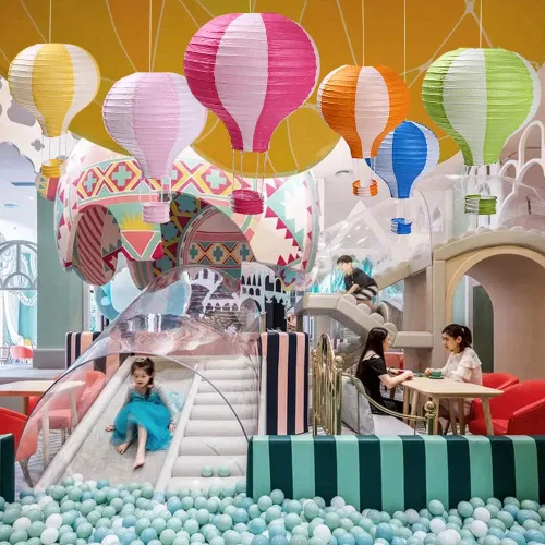 Vista 5 de Juego de 6 globos de linternas de papel para decoración de bodas, cumpleaños, compromisos, fiestas de Navidad