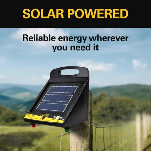 Vista 2 de Zareba ESP10M-Z/Cargador solar para vallas de baja impedancia con alcance de 10 millas. Contiene ganado, caballos, cabras y ganado, 0.15 julios