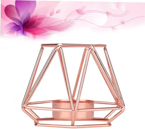 Vista 7 de IMIKEYA Elegante decoración para el hogar titular de vela de metal para vela de rosa Vela de moda antigua linterna de hierro forjado