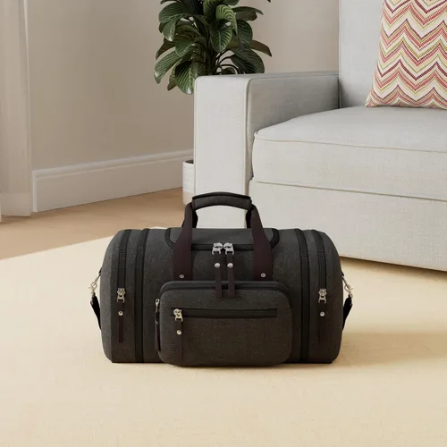 Vista 2 de Bolsa de lona expandible para hombres de viaje, bolsa de viaje para el fin de semana, bolsa de viaje para hombre, bolsa de lona para gimnasio