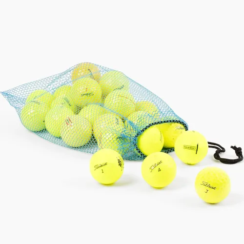 Vista 4 de Clean Green Golf Balls Paquete de 24 a 48 – Mezcla de Titleist amarilla reciclada y usada, incluye Velocity, Trufeel Tour, Tour Speed, NXT Tour