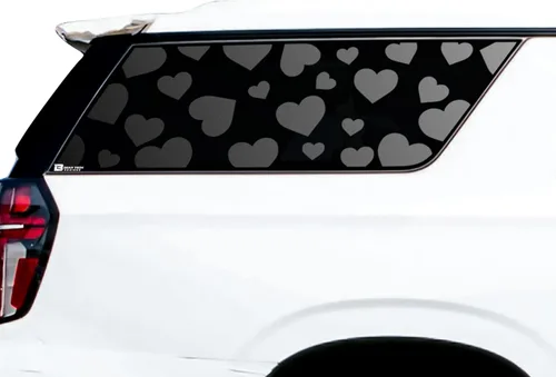 Vista 7 de Bogar Tech Designs Calcomanías de vinilo precortadas con estampado de mariposa de un cuarto de ventana, compatibles con Chevy Suburban y GMC Yukon
