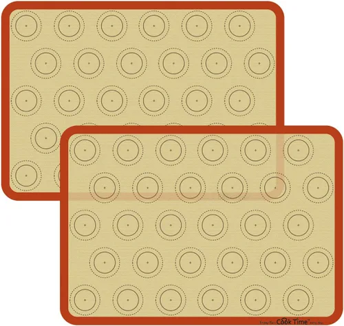 Vista 7 de Alfombrilla de silicona para hornear macarrones - Juego de 2 hojas antiadherentes de silicona para macarrones, forro para galletas