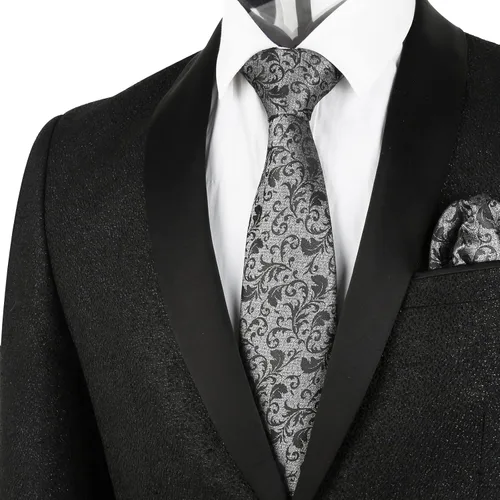 Vista 2 de Alizeal Mens 3.15inches Floral Printed Necktie with Handkerchief Set