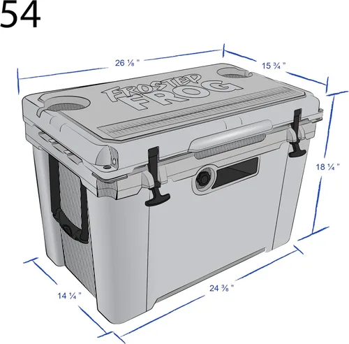 Vista 6 de Frosted Frog Enfriador duro de 54 cuartos de galón, ligero, fabricado en EE