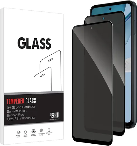 Vista 8 de Paquete de 2 protectores de pantalla de privacidad para Motorola Moto G 5G 2022 [dureza 9H] HD [negro] película de vidrio templado privado antiespía