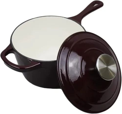 Vista 10 de Utensilios de cocina de hierro fundido esmaltado (Olla Mini 0,25 Qt., Glaciar)
