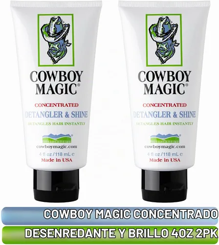 Vista 3 de Cowboy Magic Detangler & Shine para caballo, 4 oz – paquete de 2 acondicionadores, color blanco