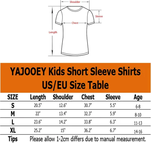 Vista 6 de YAJOOEY Camiseta de manga corta con estampado 3D para niños de 6 a 16 años