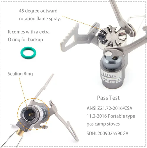 Vista 3 de BRS Stove BRS 3000T Estufa de Titanio Ultraligera para Mochileros Estufa Portátil de Propano para Camping Estufa de Gas Quemador de Gas Estufa