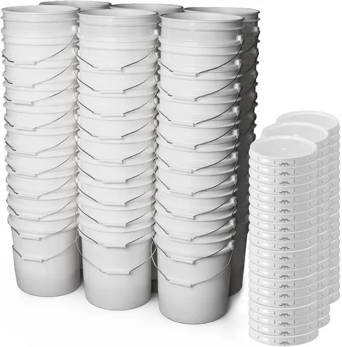 Vista 37 de Cubo de 5 Galones con Tapa Hermética Fabricado en EE. UU. Grado Alimenticio Plástico Premium HPDE Resistente Cubo Multiusos Duradero de 90