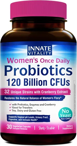 Vista 2 de Innate Vitality Paquete de cápsulas de probióticos y cafeína para mujer, suplementos dietéticos sin OMG, cápsulas veganas