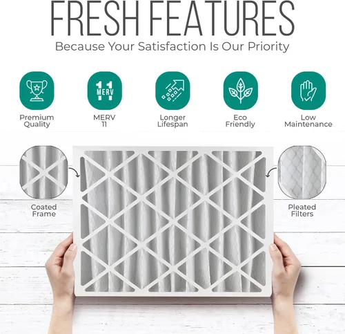 Vista 5 de Filtros de horno de 20 x 25 x 4, repuesto de filtro FC100A1037, medios de filtro Merv 11 con bolsa de eliminación Homequip (paquete de 2)
