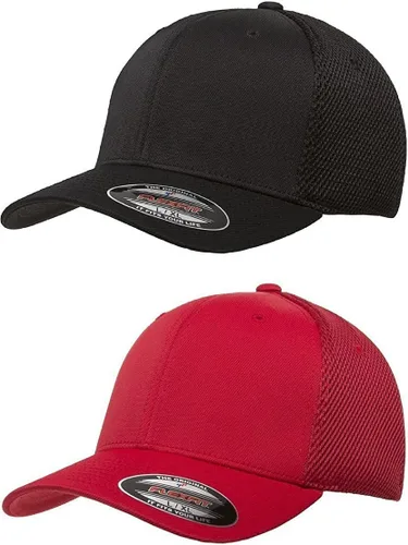 Vista 53 de Flexfit - Gorra ajustable de malla elástica en dos tonos Negro