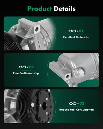 Vista 93 de SCITOO Compresor de CA para T-oyota Yaris 1.5L 2007 2008 2009 2010 2011 2012 2013 AC Compressor 639839 157318 158318 6512467