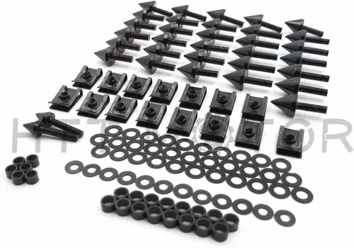 Vista 4 de MT215-011 - Kit de pernos de carenado de motocicleta negro compatible con YZF R1 YZF-R1 2002 2003