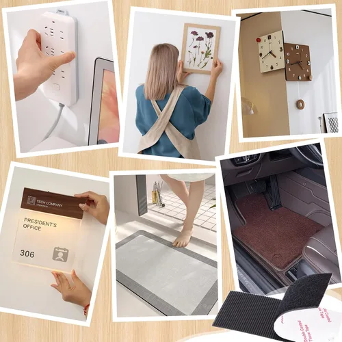 Vista 7 de Cinta de gancho y bucle (1 pulgada × 4 pulgadas), tira adhesiva de alta resistencia, cinta autoadhesiva entrelazada, tiras de montaje adhesivas