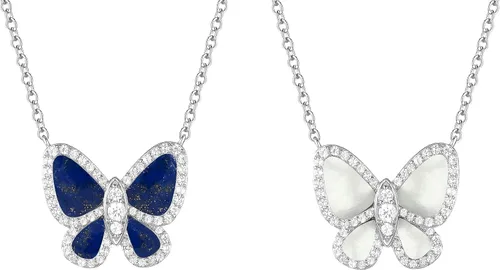 Vista 3 de Collar de mariposa de plata de ley de 18