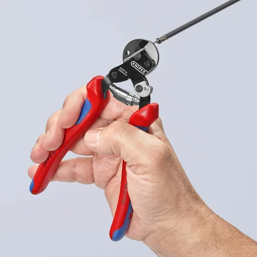 Vista 5 de KNIPEX Herramientas 95 62 160 Cortadores de cuerda de alambre con bloqueo de apertura y resorte, 6 pulgadas