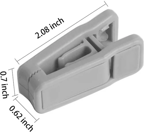 Vista 3 de Aoshang Paquete de 20 clips de plástico para perchas, clips de dedo delgados de plástico para colgar de terciopelo (gris)