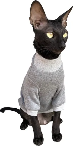 Vista 8 de Jersey de gato con manga larga y rayas grises claras, Gris 3-Gris