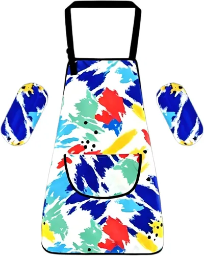 Vista 11 de Huahui Delantal de pintura infantil impermeable para niños Manga corta.