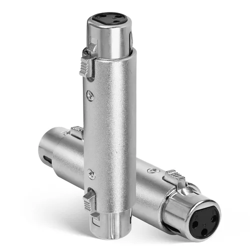 Vista 7 de Adaptador de micrófono XLR 2 unidades, 3 pines XLR macho a hembra, convertidor de conector de extensión de audio para altavoz, mezcladores,