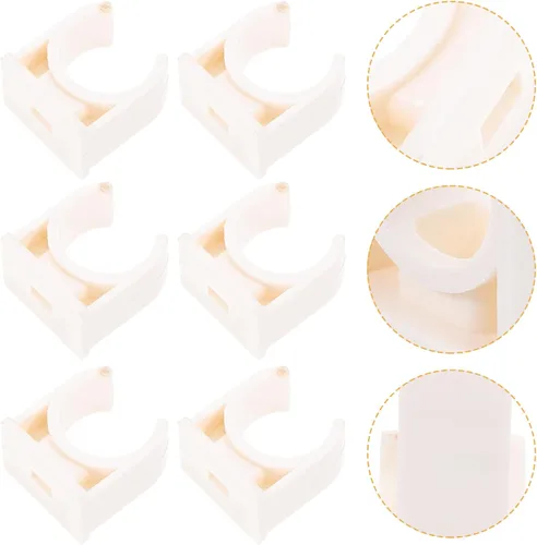 Vista 8 de Yardwe Abrazaderas de tubo de PVC de 1/2 pulgada, 200 piezas de soporte de tubo blanco en forma de U para fontanería, gas, instalación de agua
