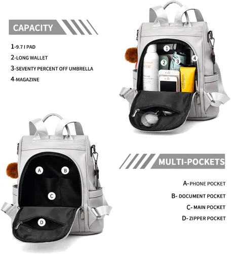 Vista 4 de CHERUTY Women Backpack Purse PU Leather Anti-theft Casual Shoulder Bag Fashion Ladies Satchel Bags
