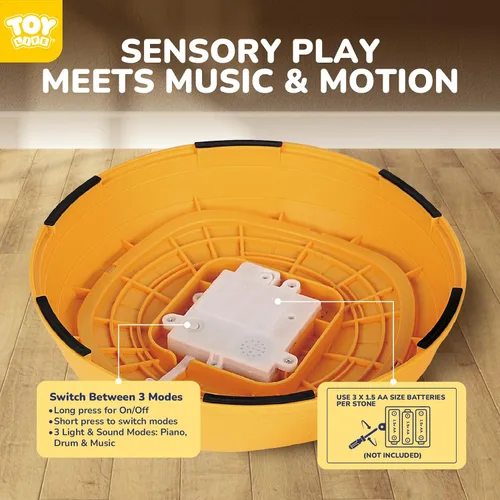 Vista 4 de TOY Life 5 Piezas de Piedras de Equilibrio Musicales con Luces para Niños, Juguetes de Interior y Exterior para Niños de 4 a 8 años, Juguetes