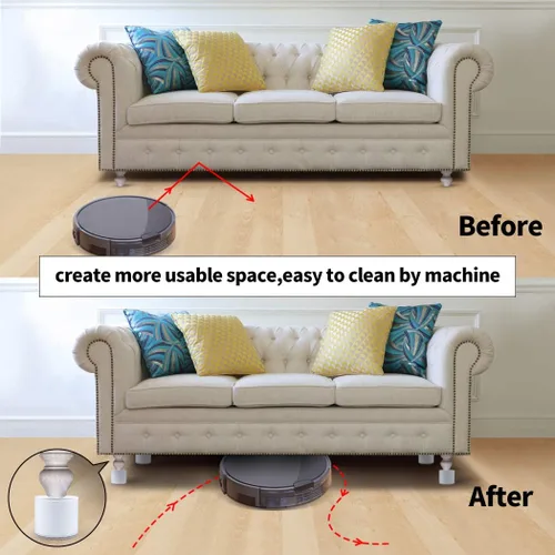 Vista 4 de Ezprotekt Elevadores de cama y muebles de 2 pulgadas, elevadores redondos pesados para sofá y sillas, ancho de 2.4 pulgadas, añade 2 pulgadas