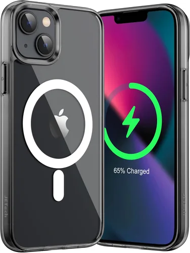 Vista 16 de JETech Funda magnética para iPhone 13 de 6.1 pulgadas, compatible con carga inalámbrica MagSafe, a prueba de golpes, parte trasera transparente