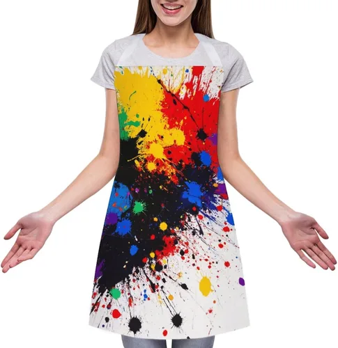 Vista 17 de Delantal de moda para mujer, resistente al agua, babero de bolsillo grande para cocina, lavavajillas