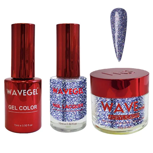 Vista 83 de WAVEGEL - Juego de gel de remojo, laca de uñas y polvo acrílico y polvo de inmersión a juego - Colección Queen - #001 Negro sedoso