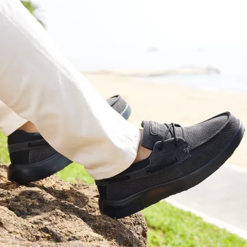 Vista 7 de OrthoComfoot Mocasines ortopédicos sin cordones para hombre mocasines casuales de lona para fascitis plantar con soporte de arco, cómodos zapatos